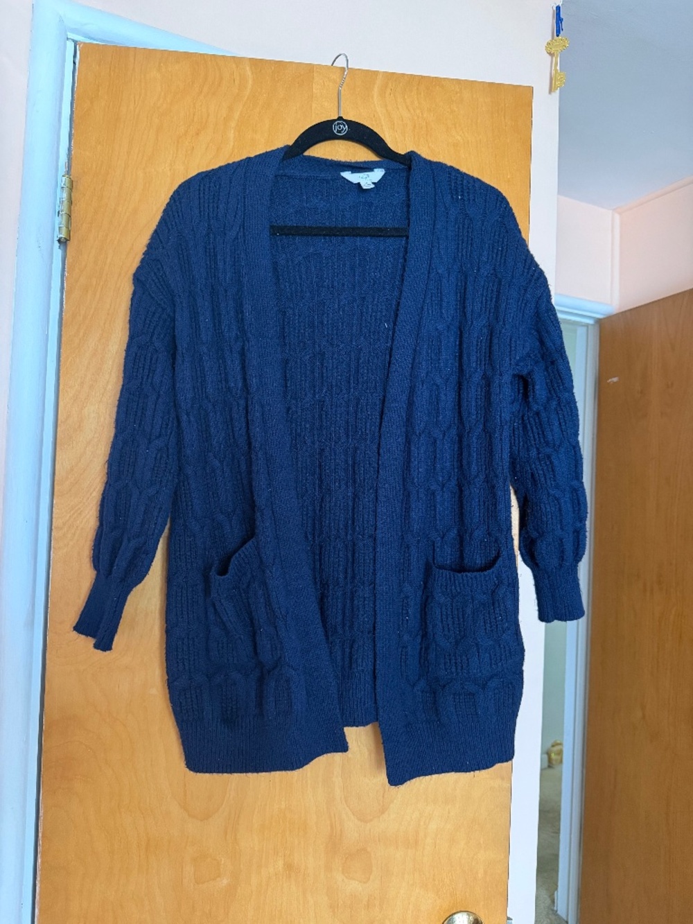 Navy Blue Oversized Cardigan Sweater, Time and Tru, Size M